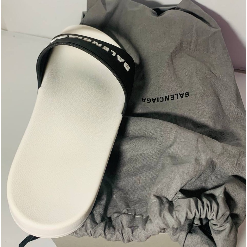 Balenciaga Men's Logo Mismatched Slide Sandal Size 8 - Picture 5 of 15